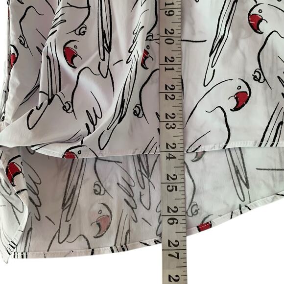 Chico's Top NWT Size 4 (2X) Amazon Parrots Tie Front Popover Artsy Statement - Picture 7 of 7